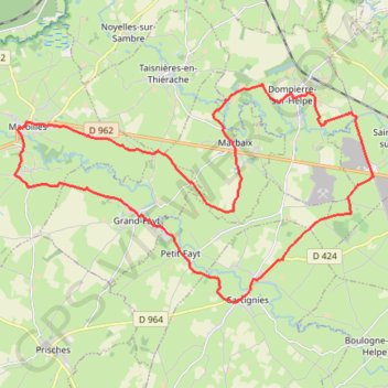 Itinéraire Kiosques en Thiérache, distance, dénivelé, altitude, carte, profil, trace GPS