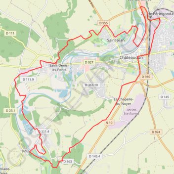Itinéraire Châteaudun, distance, dénivelé, altitude, carte, profil, trace GPS