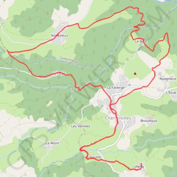 Itinéraire Chenereilles, distance, dénivelé, altitude, carte, profil, trace GPS