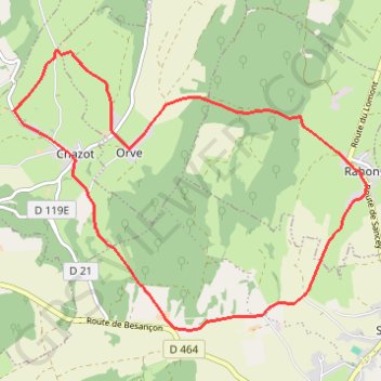 Itinéraire Rahon Chasot les Epinotes, distance, dénivelé, altitude, carte, profil, trace GPS