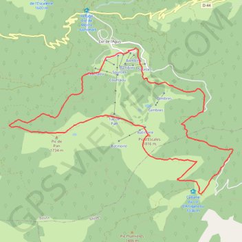 Itinéraire Cretes du Mourtis, distance, dénivelé, altitude, carte, profil, trace GPS