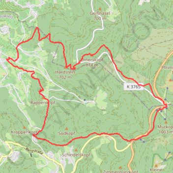 Itinéraire Lauf - Untresmatt - Lauf (Forêt Noire), distance, dénivelé, altitude, carte, profil, trace GPS