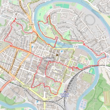 Itinéraire Rimbaldienne - Charleville-Mézières, distance, dénivelé, altitude, carte, profil, trace GPS