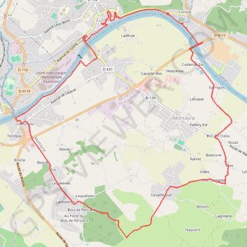 Itinéraire Fumel, rive droite, Montayral et Saint-Vite, rive gauche du Lot - Pays de la vallée du Lot, distance, dénivelé, altitude, carte, profil, trace GPS