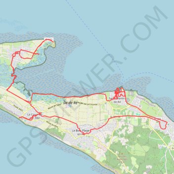 Itinéraire La Couarde-sur-Mer, Loix, Saint-Martin-en-Ré, distance, dénivelé, altitude, carte, profil, trace GPS