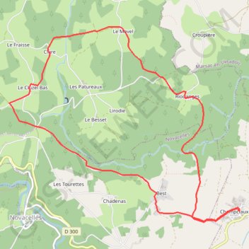 Itinéraire RIODANGES - LE CLUZEL, distance, dénivelé, altitude, carte, profil, trace GPS