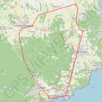 Itinéraire PALS BISBAL CALONGE PALAFRUGELL-8289663, distance, dénivelé, altitude, carte, profil, trace GPS