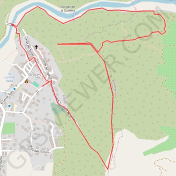 Itinéraire Les gorges de la Guillera, le château et le village de Rodès, distance, dénivelé, altitude, carte, profil, trace GPS