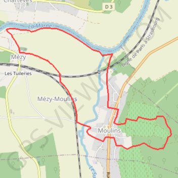 Itinéraire La rose sur la Marne, distance, dénivelé, altitude, carte, profil, trace GPS