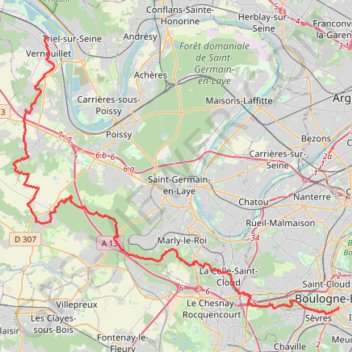Itinéraire GR1 Pont de Sèvres - Verneuil-sur-Seine, distance, dénivelé, altitude, carte, profil, trace GPS
