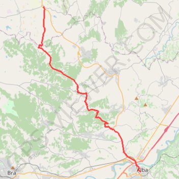 Itinéraire D'Alba à Pralormo, distance, dénivelé, altitude, carte, profil, trace GPS