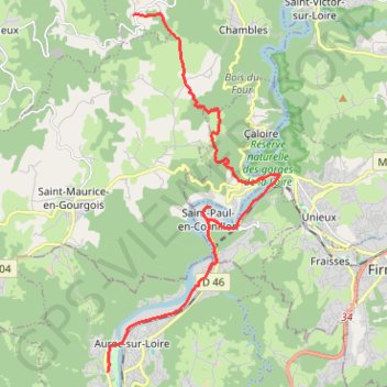 Itinéraire Itinéraire de 23 Rue de la Rivière, 43110 Aurec-sur-Loire, France à 253 Rte de Meyrieux le Haut, 42170 Chambles, France, distance, dénivelé, altitude, carte, profil, trace GPS