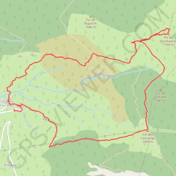 Itinéraire Pic de Courbayran, distance, dénivelé, altitude, carte, profil, trace GPS