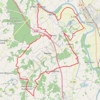Itinéraire Circuit Rembrandt - Le Mas-d'Agenais, distance, dénivelé, altitude, carte, profil, trace GPS