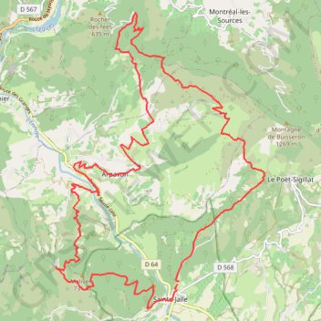 Itinéraire Boucle à partir de Sainte Jalle - col d'ogon - le coucou, distance, dénivelé, altitude, carte, profil, trace GPS