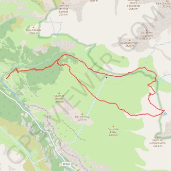 Itinéraire Lac de Bassia, distance, dénivelé, altitude, carte, profil, trace GPS