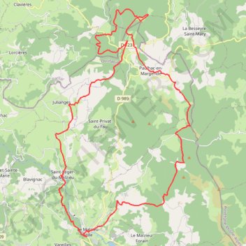 Itinéraire Mont Mouchet, distance, dénivelé, altitude, carte, profil, trace GPS