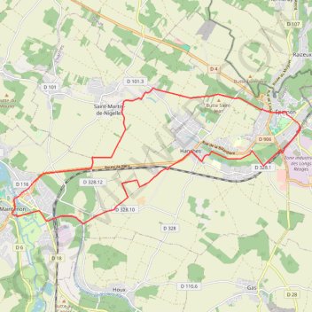 Itinéraire Epernon - Maintenon, distance, dénivelé, altitude, carte, profil, trace GPS