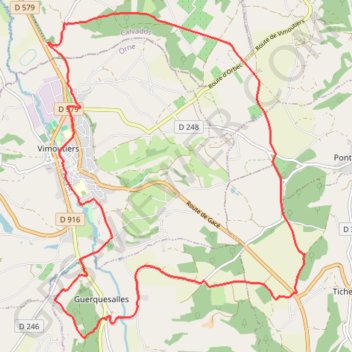 Itinéraire Au pays de Marie Harel - Vimoutiers, distance, dénivelé, altitude, carte, profil, trace GPS