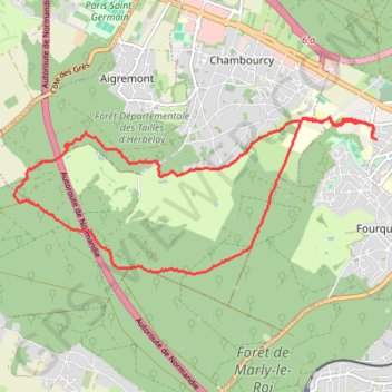 Itinéraire Golf du Joyenval, distance, dénivelé, altitude, carte, profil, trace GPS