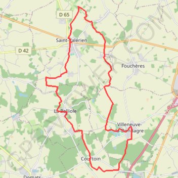 Itinéraire Autour de Saint-Valérien, distance, dénivelé, altitude, carte, profil, trace GPS