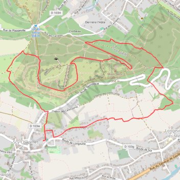 Itinéraire Scy-Chazelles_Fort-Girardin, distance, dénivelé, altitude, carte, profil, trace GPS