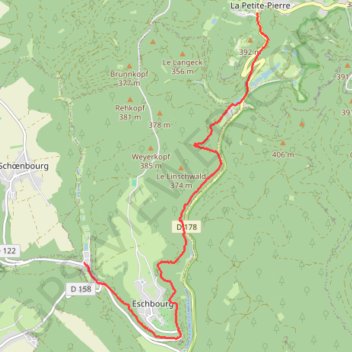 Itinéraire De Graufthal à La Petite-Pierre, distance, dénivelé, altitude, carte, profil, trace GPS