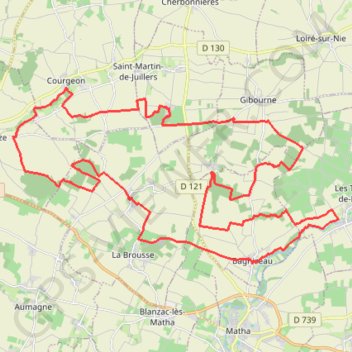 Itinéraire Bagnizeau 44 kms, distance, dénivelé, altitude, carte, profil, trace GPS