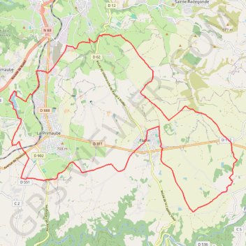 Itinéraire Rodez Agglomeration - Circuit 4 - Les trois châteaux, distance, dénivelé, altitude, carte, profil, trace GPS