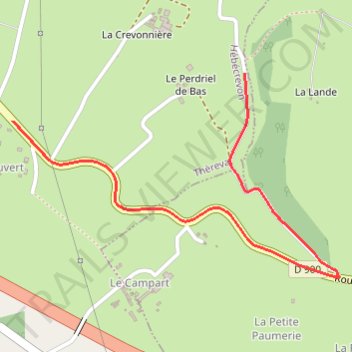 Itinéraire nationale hébécrevon, distance, dénivelé, altitude, carte, profil, trace GPS