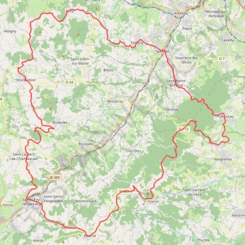 Itinéraire Pollionnay, distance, dénivelé, altitude, carte, profil, trace GPS