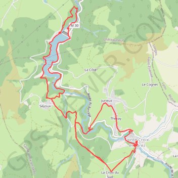 Itinéraire Ste-Croix-en-Jarez + Barrage de Couzon, distance, dénivelé, altitude, carte, profil, trace GPS