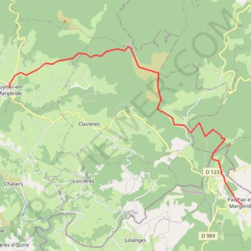 Itinéraire Traversée de la Margeride : étape de Paulhac en Margeride à Ruynes en Margeride, distance, dénivelé, altitude, carte, profil, trace GPS