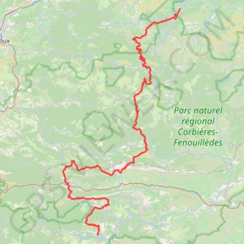 Itinéraire GR36 De Ribaute (Aude) à Sournia (Pyrénées-Orientales), distance, dénivelé, altitude, carte, profil, trace GPS