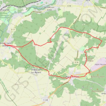 Itinéraire Auvers Saint Georges, distance, dénivelé, altitude, carte, profil, trace GPS