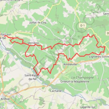 Itinéraire St Fort sur le Né, distance, dénivelé, altitude, carte, profil, trace GPS
