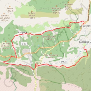 Itinéraire La roque esclapon la bastide, distance, dénivelé, altitude, carte, profil, trace GPS