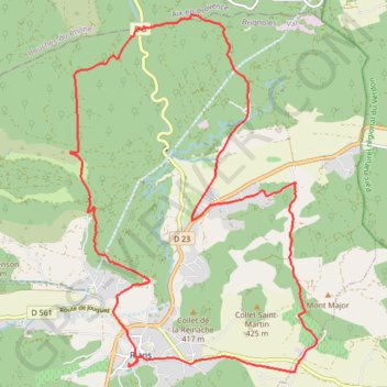 Itinéraire Rians (83) Les Dérots - Plan de Valavès - Mont Major, distance, dénivelé, altitude, carte, profil, trace GPS
