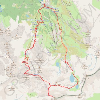 Itinéraire Géougue d'Arre, distance, dénivelé, altitude, carte, profil, trace GPS