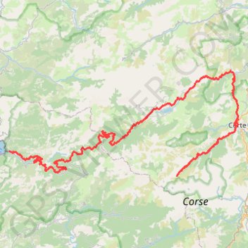 Itinéraire E04 - Porto - Corte, distance, dénivelé, altitude, carte, profil, trace GPS