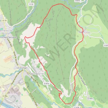 Itinéraire Plan Seillonnaz, distance, dénivelé, altitude, carte, profil, trace GPS