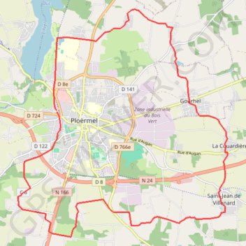 Itinéraire Ploërmel - Gourhel, distance, dénivelé, altitude, carte, profil, trace GPS