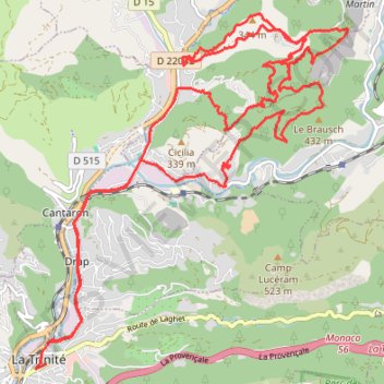 Itinéraire sortie reco enduro du club la Trinité, distance, dénivelé, altitude, carte, profil, trace GPS