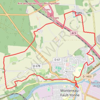 Itinéraire Montereau 77, distance, dénivelé, altitude, carte, profil, trace GPS