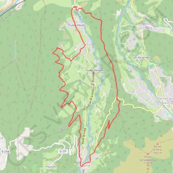Itinéraire Chemin de l'eau et du fer à Fuilla, distance, dénivelé, altitude, carte, profil, trace GPS
