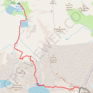 Itinéraire Crabioules, distance, dénivelé, altitude, carte, profil, trace GPS