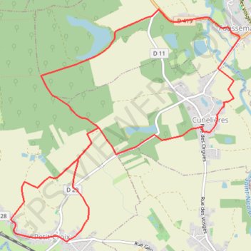Itinéraire Balade Adolphe Pégoud - Petit-Croix, distance, dénivelé, altitude, carte, profil, trace GPS