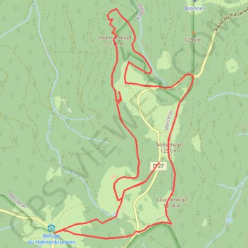 Itinéraire Autour du Lauchenkopf, distance, dénivelé, altitude, carte, profil, trace GPS