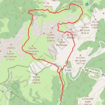 Itinéraire Roc d'Enfer, distance, dénivelé, altitude, carte, profil, trace GPS