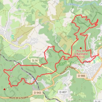 Itinéraire Volvic, Sources & Volcans, distance, dénivelé, altitude, carte, profil, trace GPS